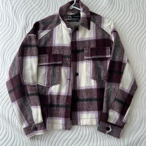 Zara Plaid Shirt Jacket